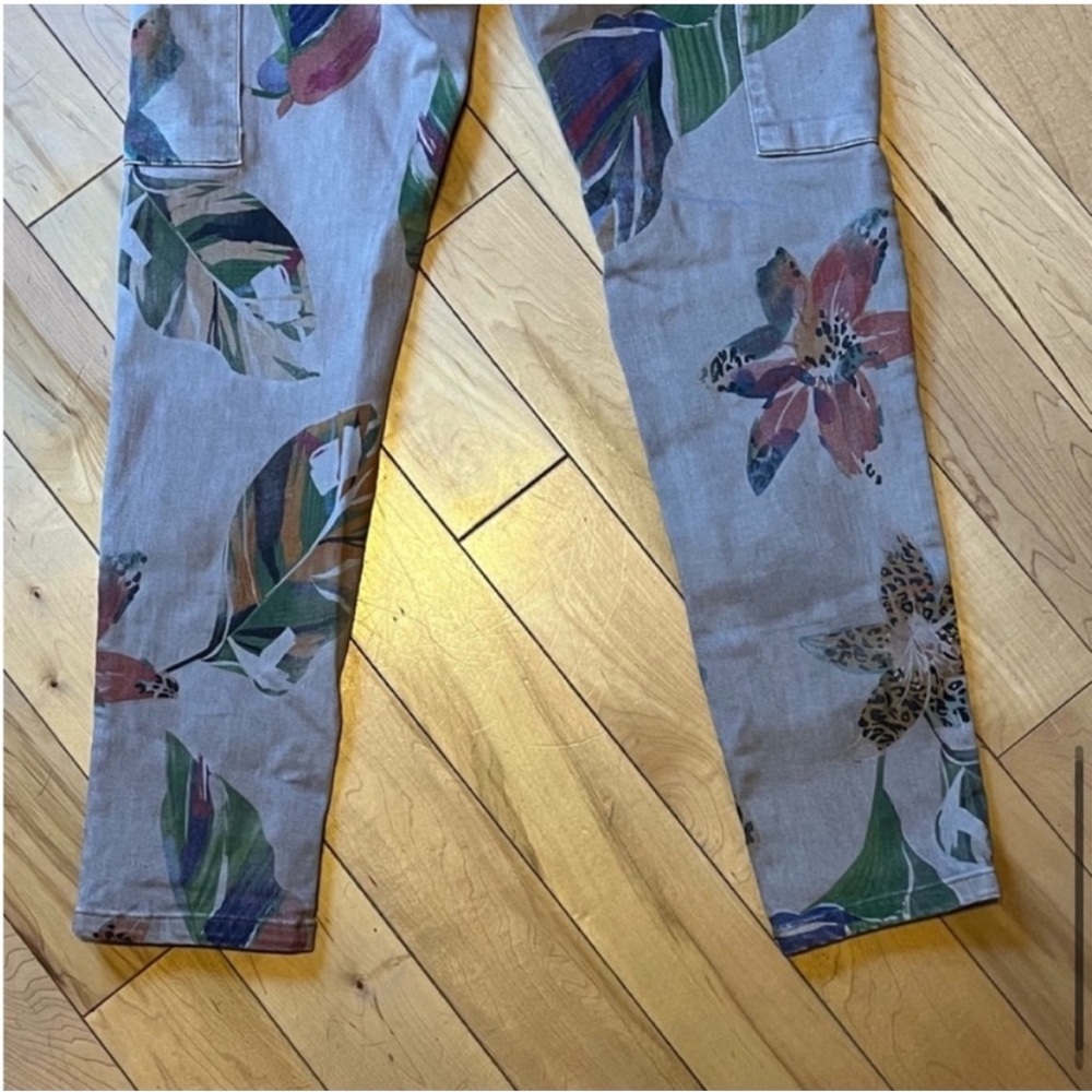 Desigual Camoflower Cargo Trousers beige floral print size 38 - Picture 9 of 12